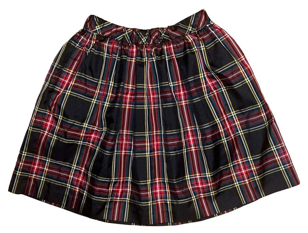 J.Crew Crewcuts Kids Black and Red Plaid Pleated Skirt